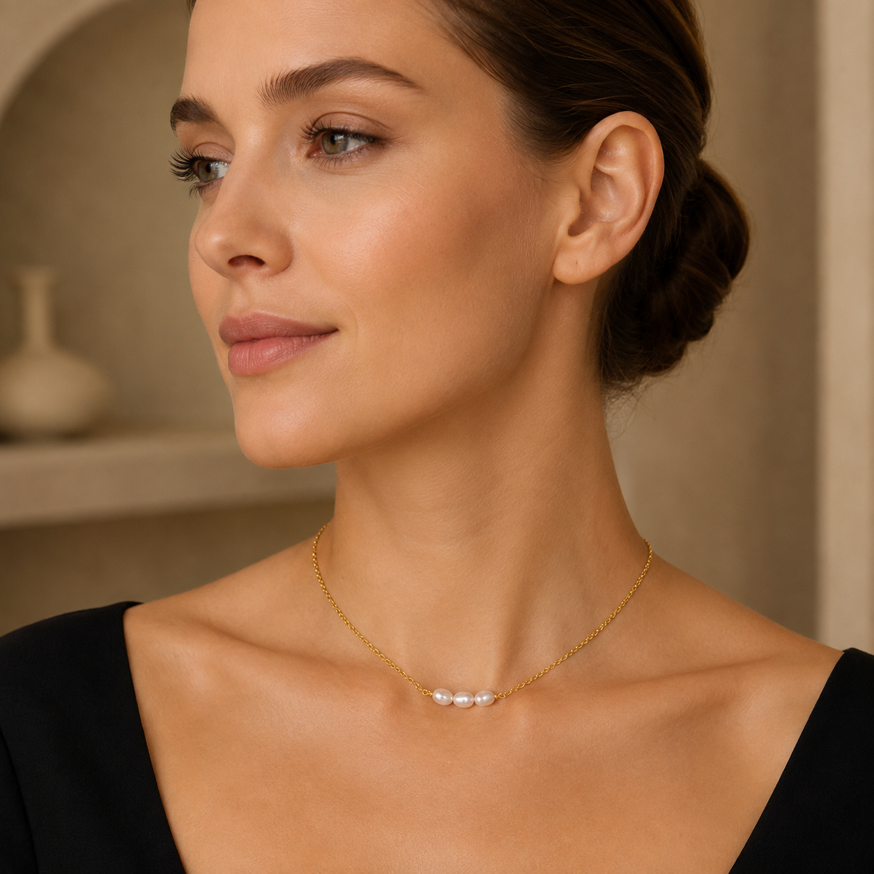 Classic Pearl Choker Necklace
