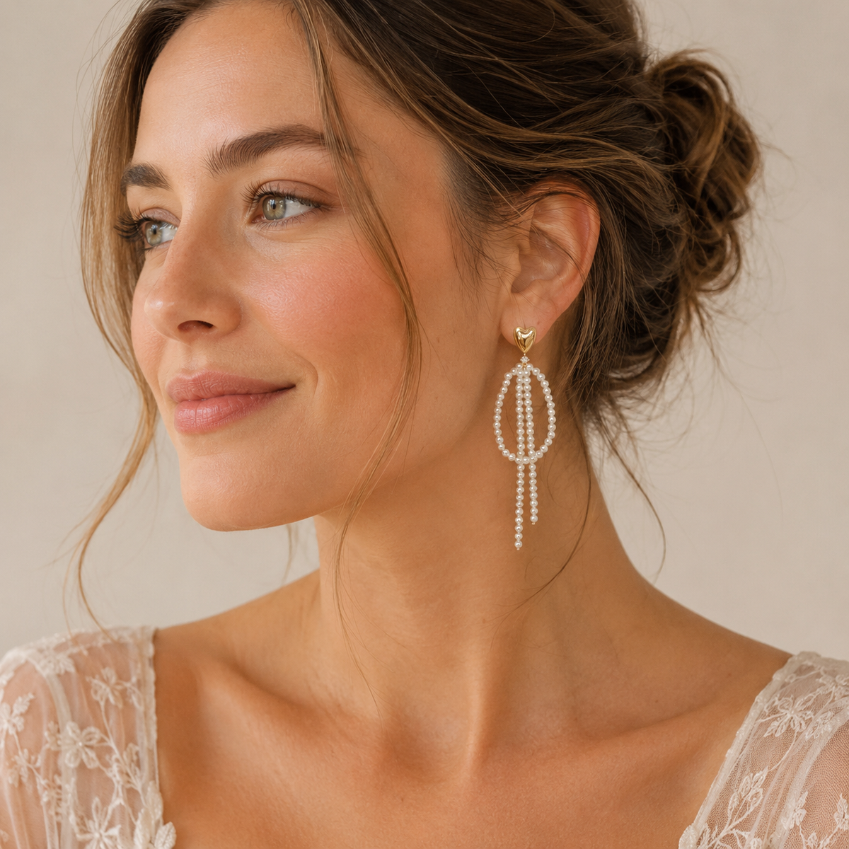 Long Pearl Tassel Earrings