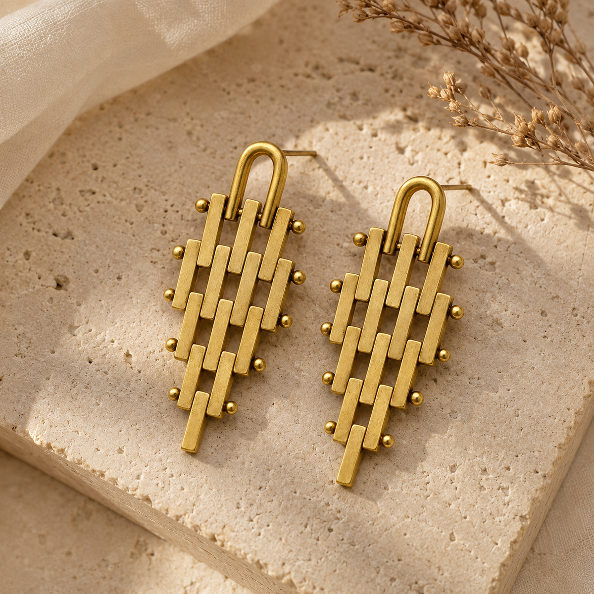Bold Metal Statement Earrings