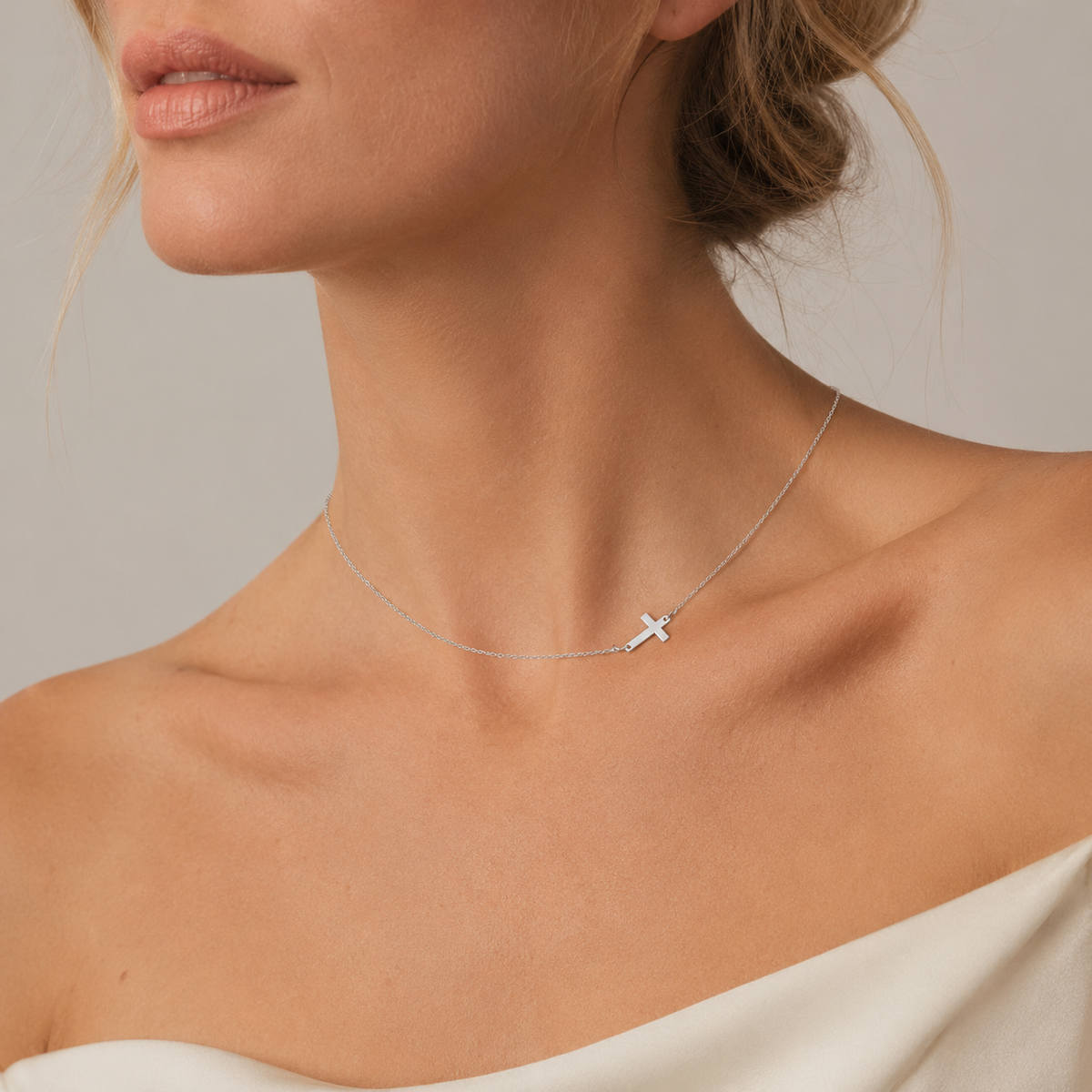 Mini Cross Pendant Choker