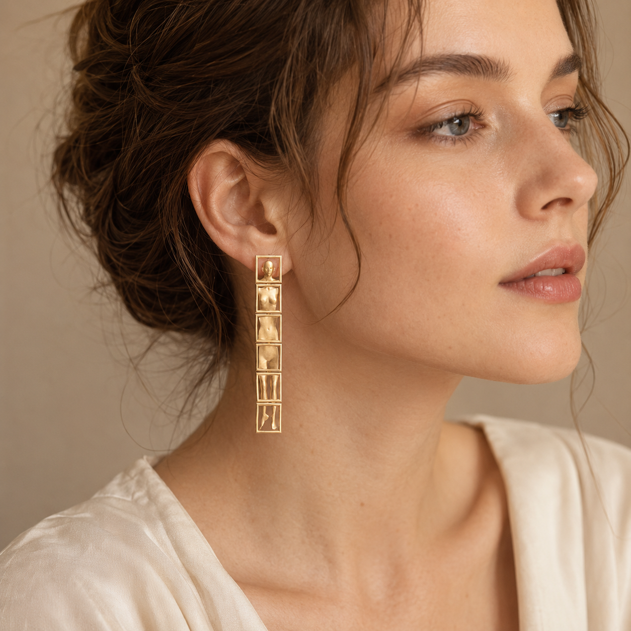 Abstract Matte Metal Stud Earrings