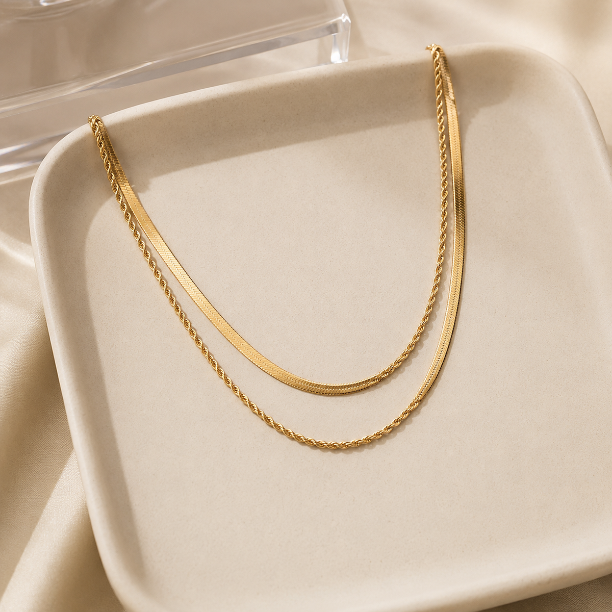 Layered Snake Rope Chain Necklace