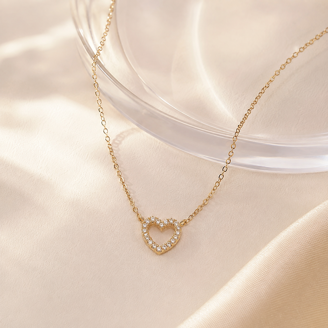 Tiny CZ Heart Necklace