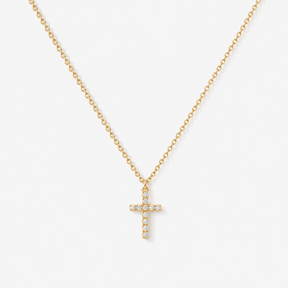 Sparkling CZ Cross Pendant Necklace