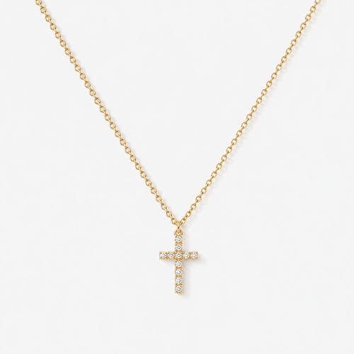 Sparkling CZ Cross Pendant Necklace