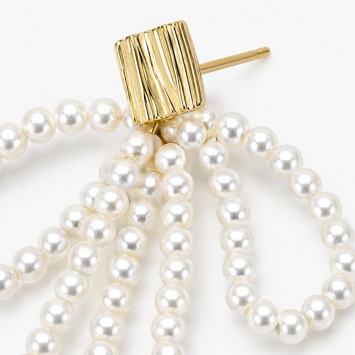 Bow Pearl Tassel Earrings