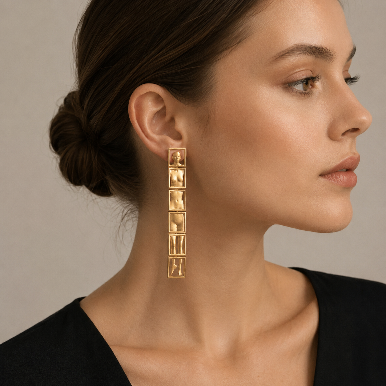 Abstract Matte Metal Stud Earrings