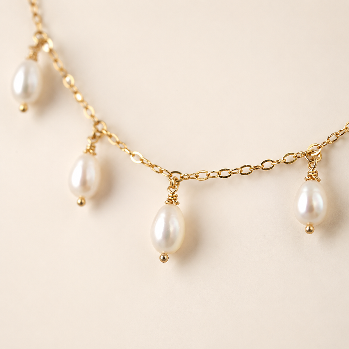 Five 4mm Pearl Choker Necklace