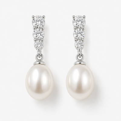 Classic Bridal Pearl Drop Earrings