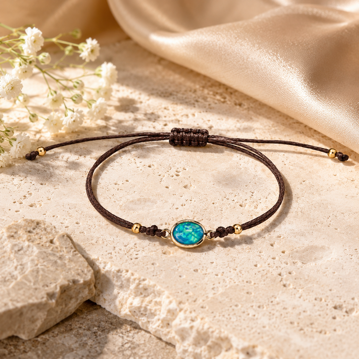 Iridescent Opal Adjustable Bracelet