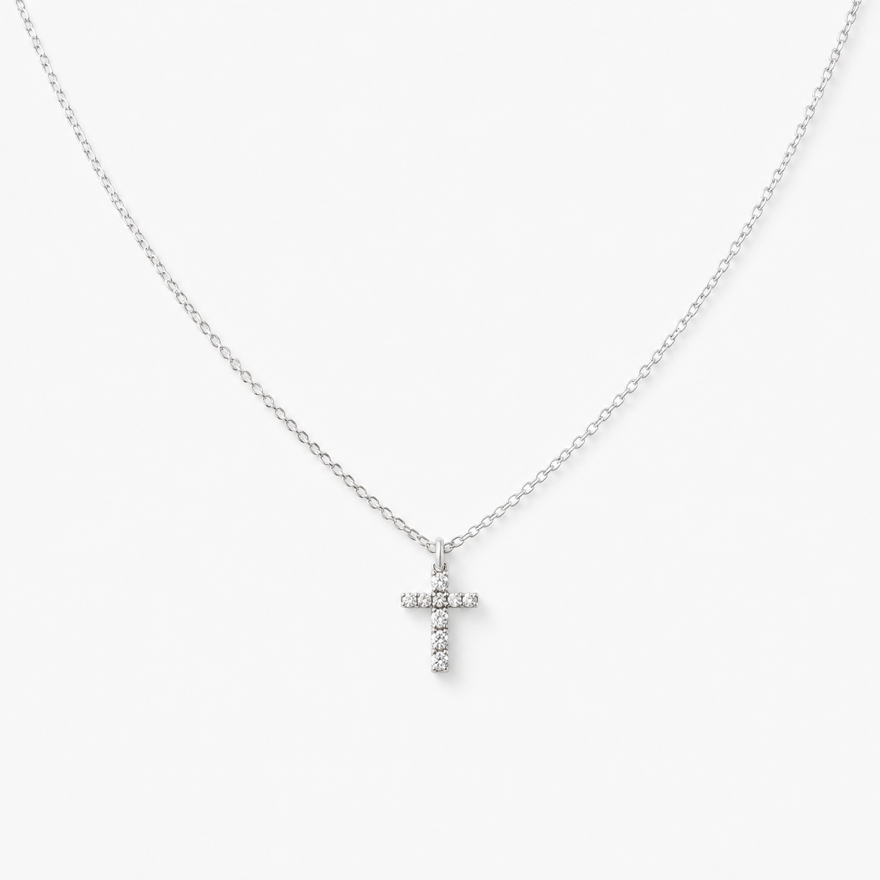Sparkling CZ Cross Pendant Necklace