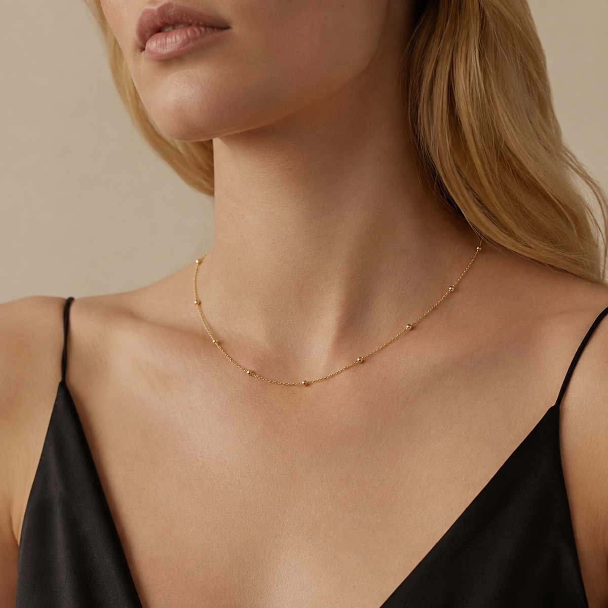 Dainty Beaded Chain Necklace