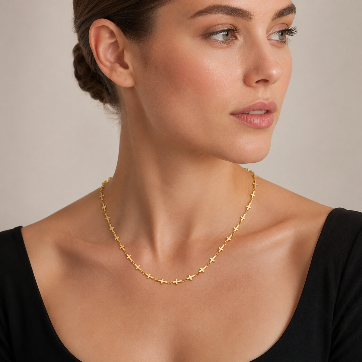 Dainty Cross Choker Necklace