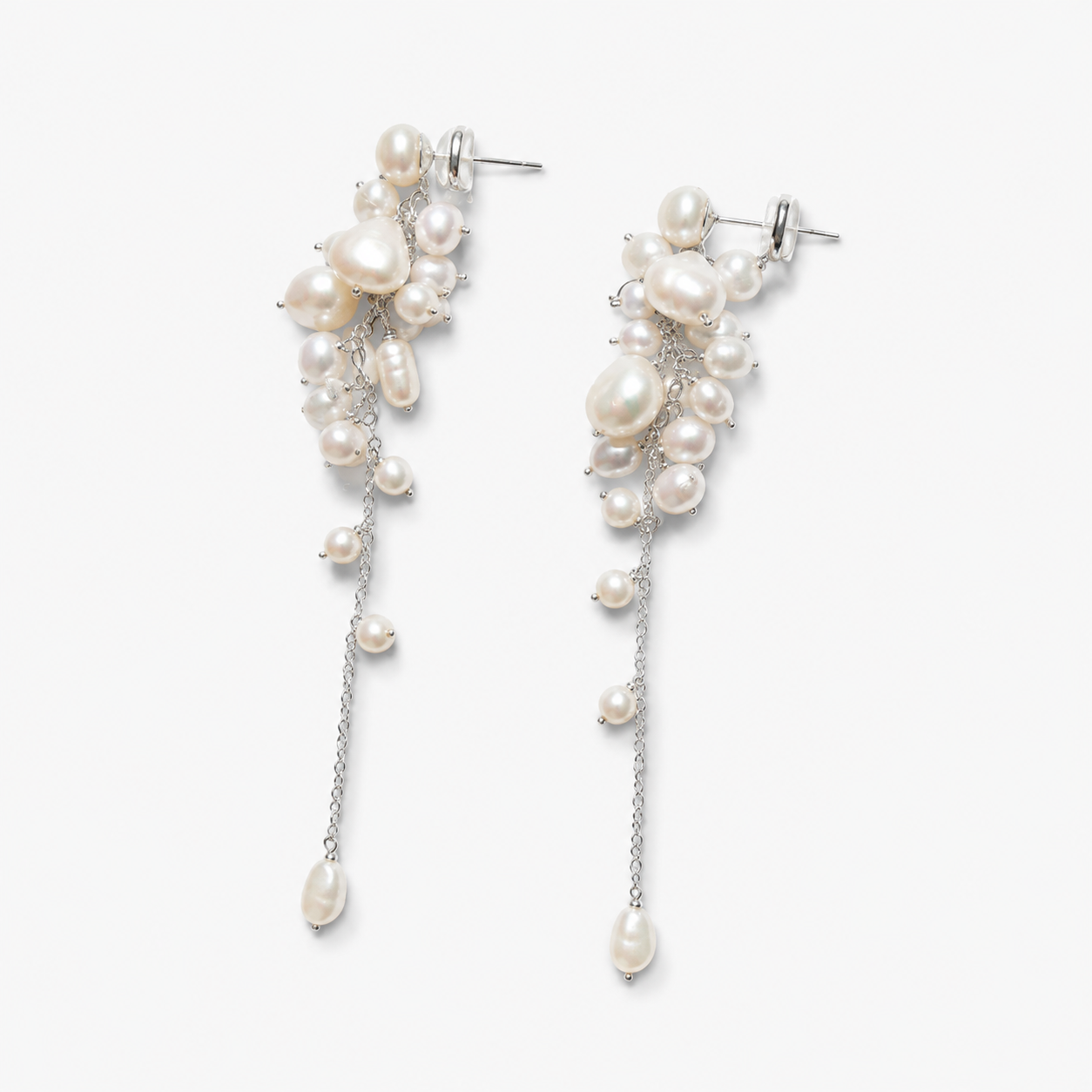Gold Freshwater Pearl Cascade Earrings