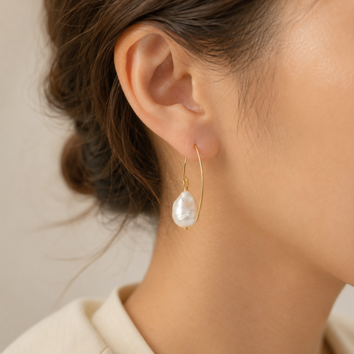 Baroque Pearl Dangle Earrings