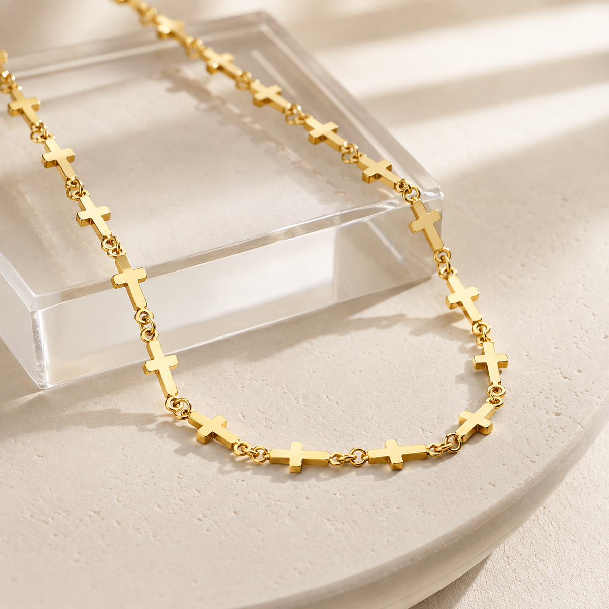 Dainty Cross Choker Necklace