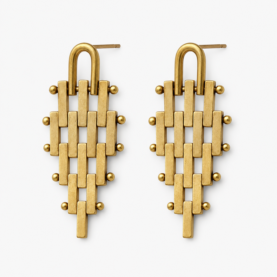 Bold Metal Statement Earrings