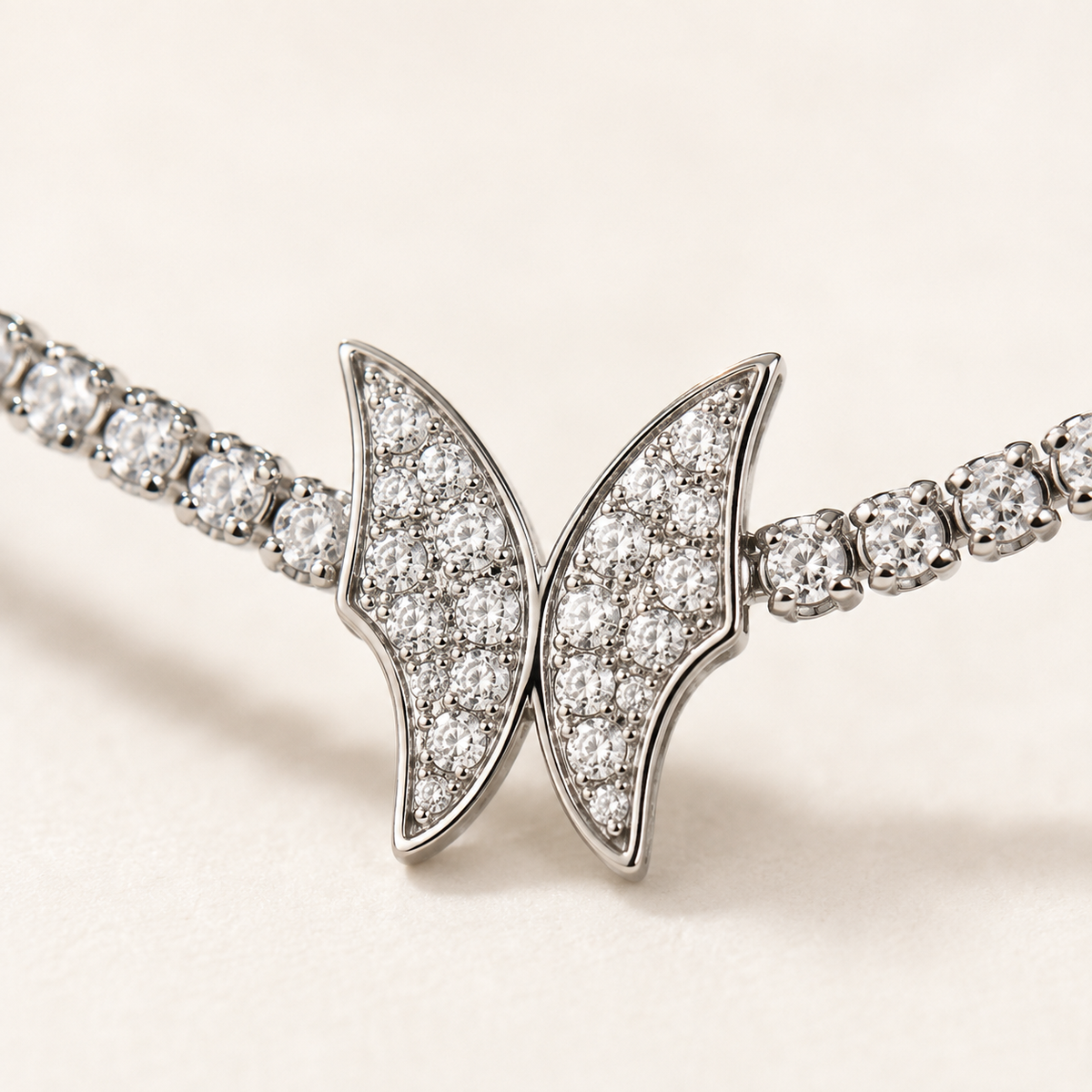 CZ Butterfly Choker Necklace