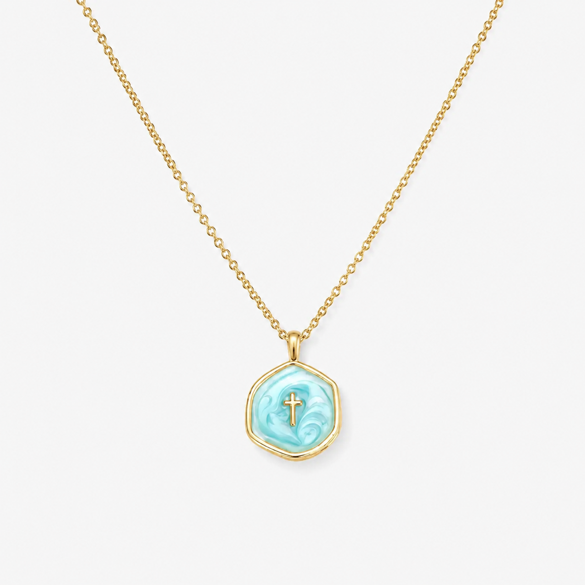 Tewiky 14K Gold Plated Cross Necklace for Women