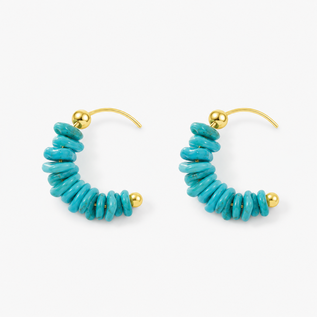 Natural Turquoise Nugget Stud Earrings