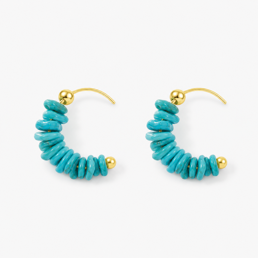 Natural Turquoise Nugget Stud Earrings