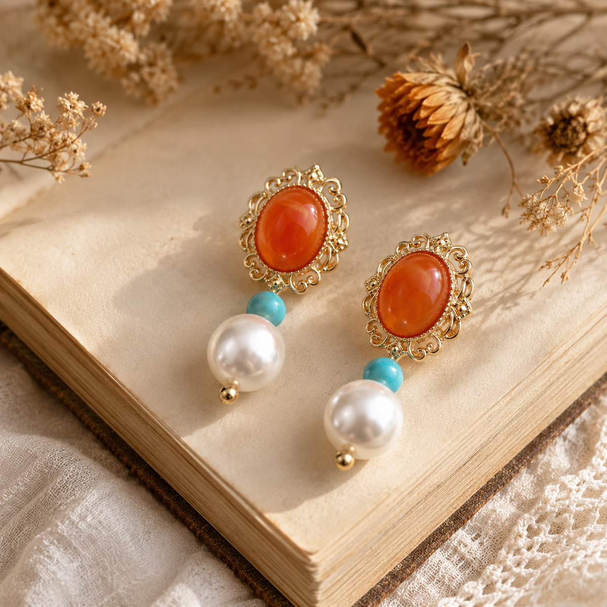 Vintage Pearl Stud Earrings