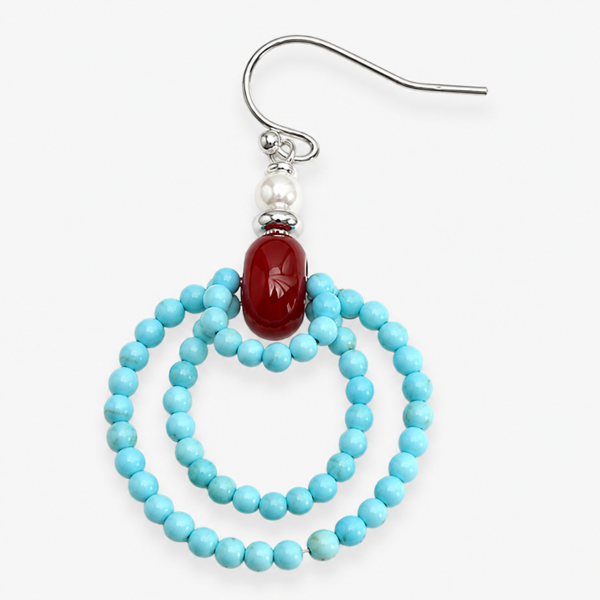Namtso Turquoise Red Agate Earrings