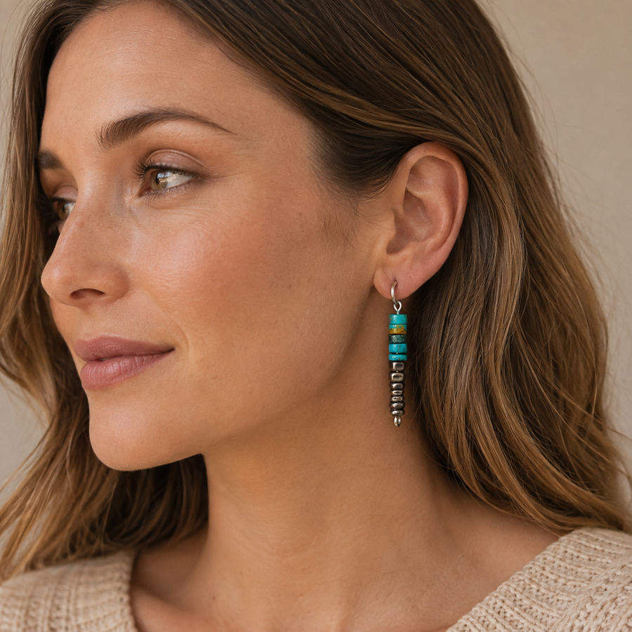 Asymmetrical Tibetan Dangle Earrings