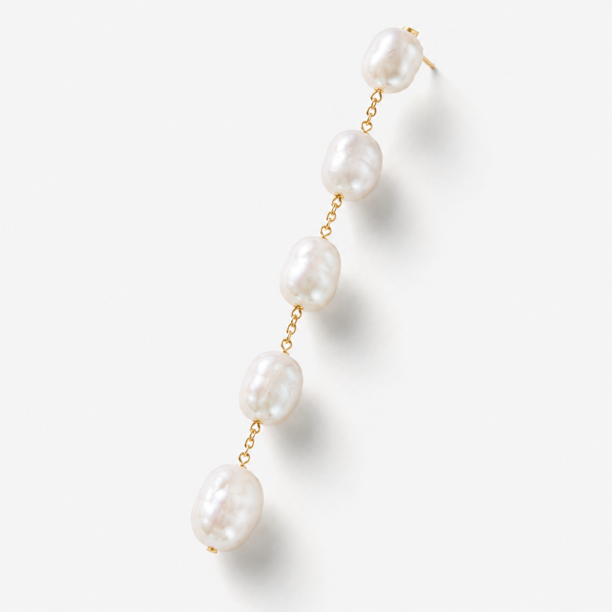 Five-Pearl Baroque Drop Earrings