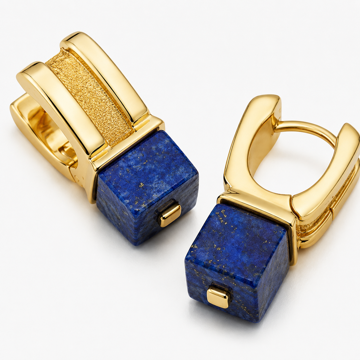 Lapis Lazuli Cube Earrings