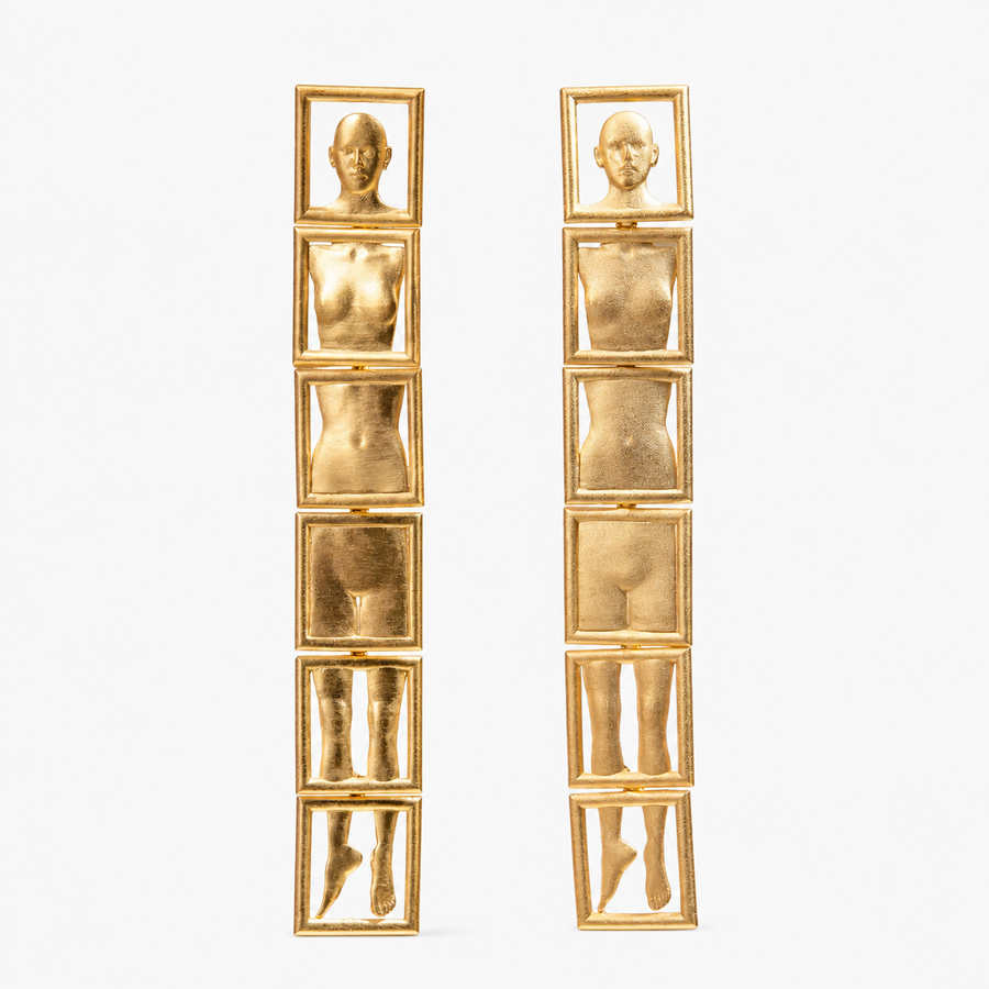 Abstract Matte Metal Stud Earrings