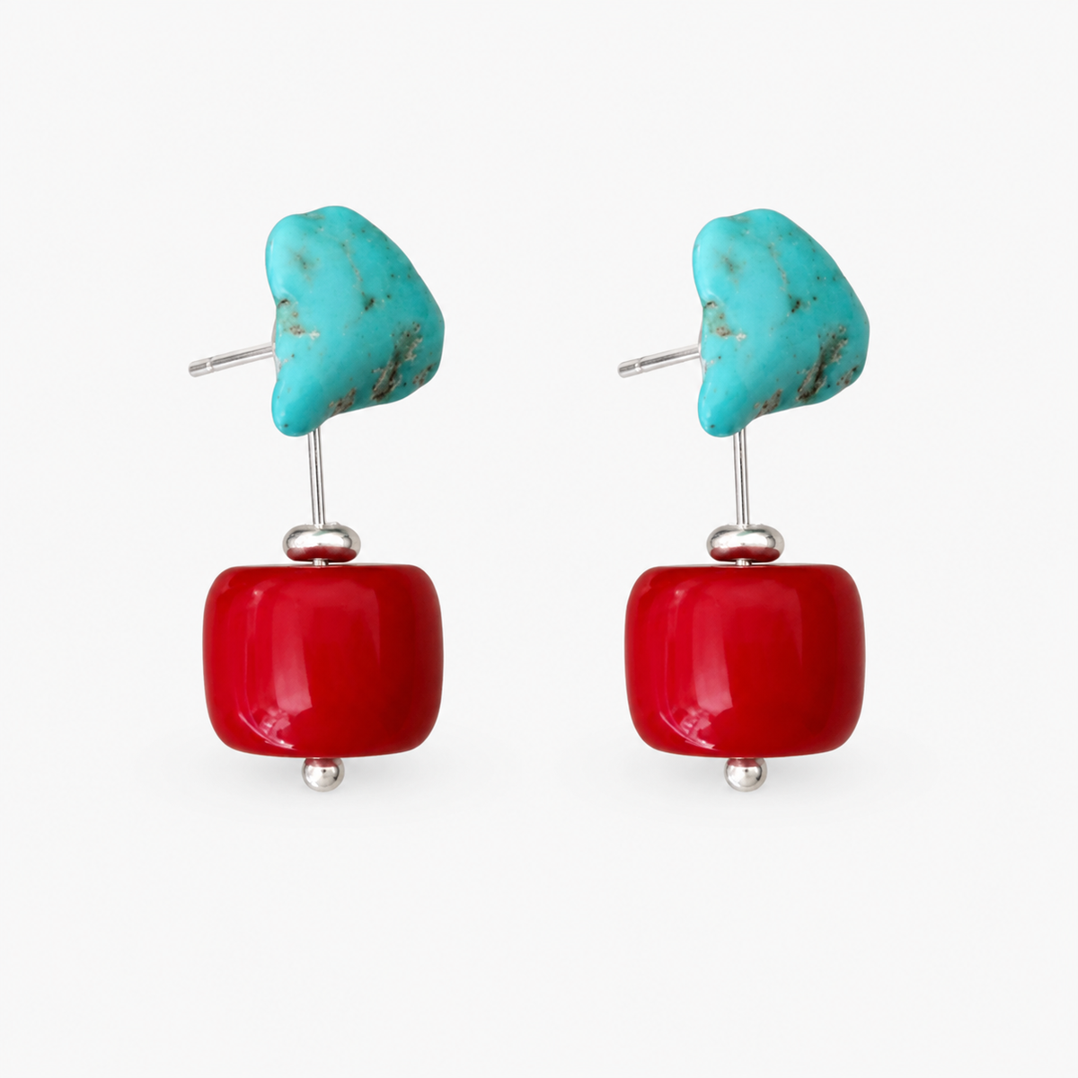 Handmade Hubei Turquoise Drop Earrings