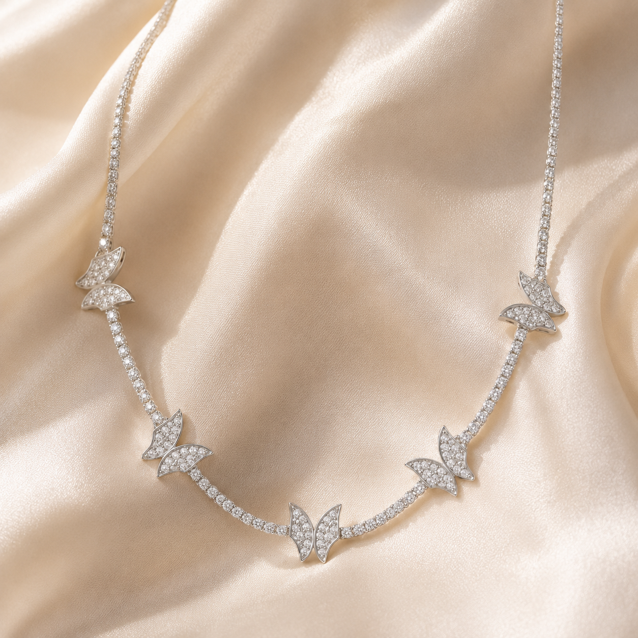 CZ Butterfly Choker Necklace