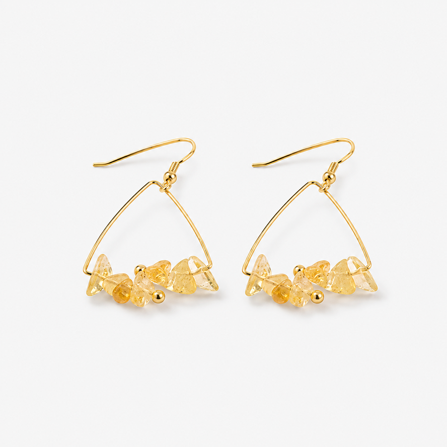 Crystal Chip Triangle Earrings