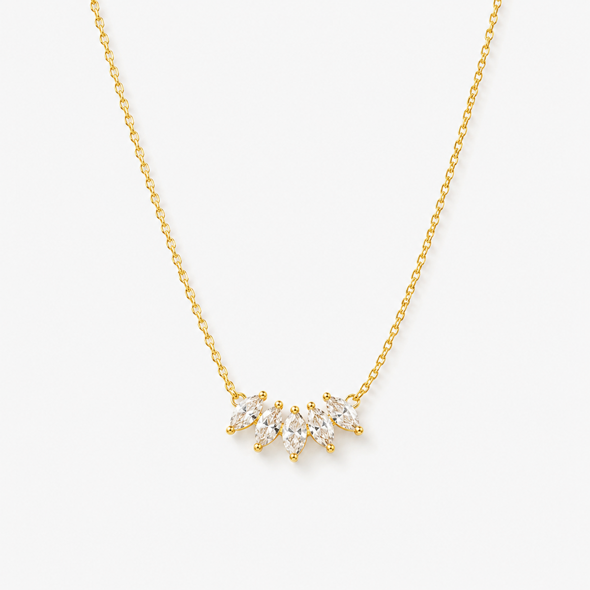 Five Marquise CZ Necklace