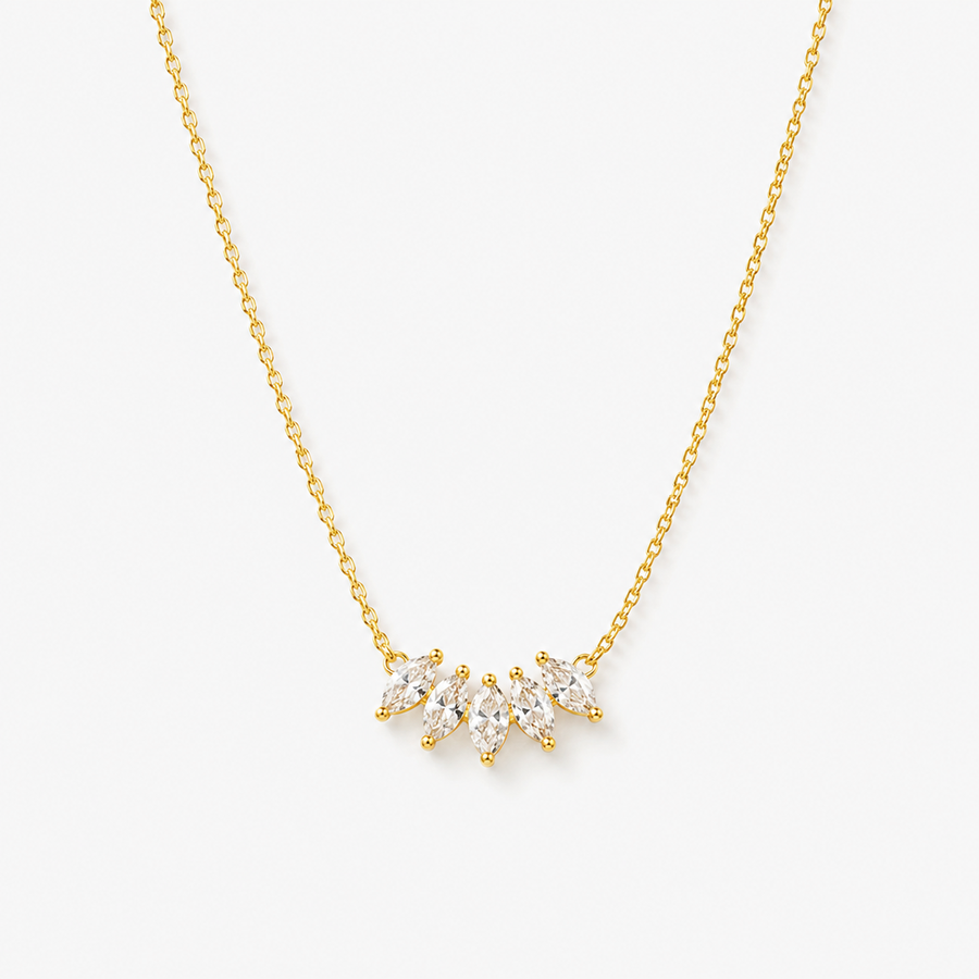 Five Marquise CZ Necklace