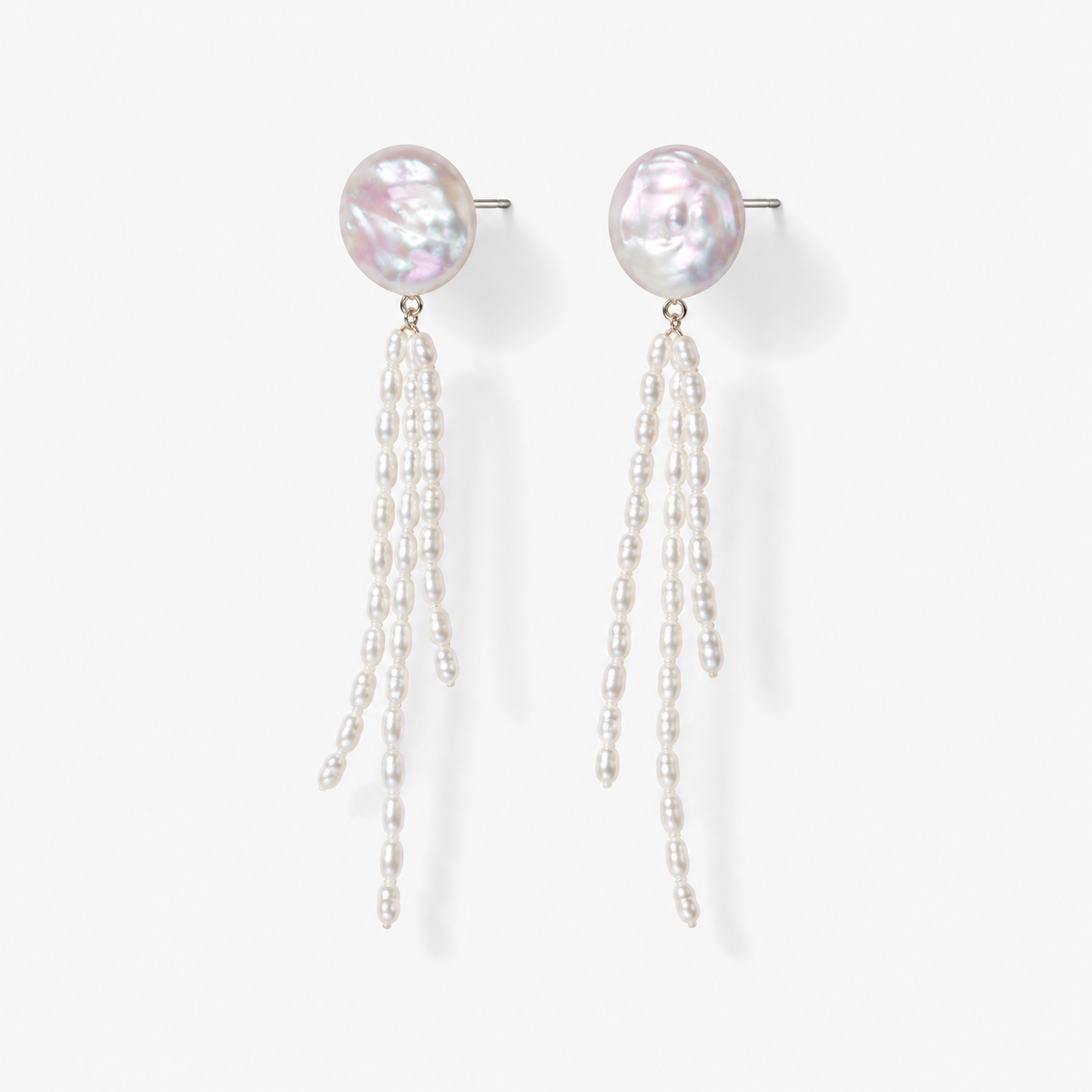 Natural Baroque Pearl Tassel Earrings