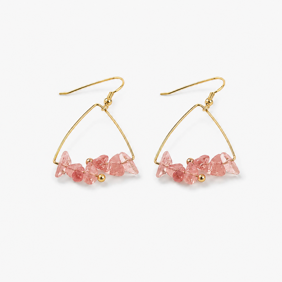 Crystal Chip Triangle Earrings