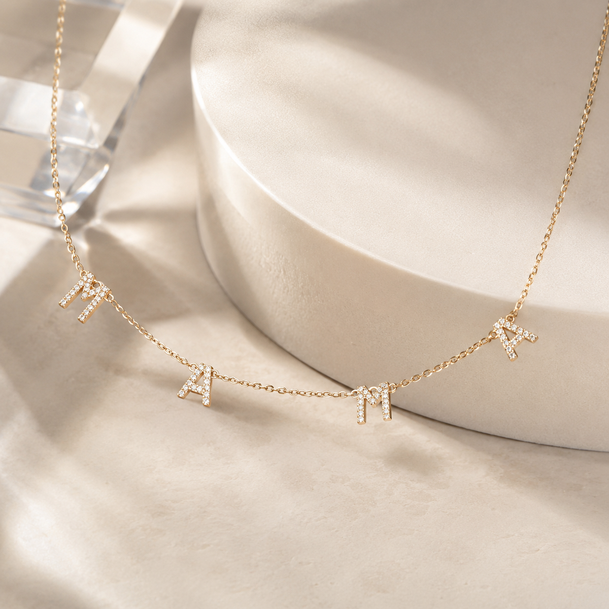 CZ MAMA Letter Necklace
