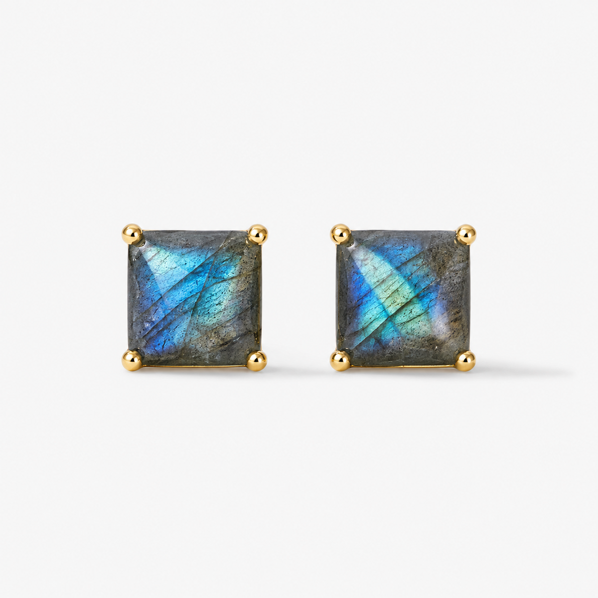Labradorite Square Stud Earrings