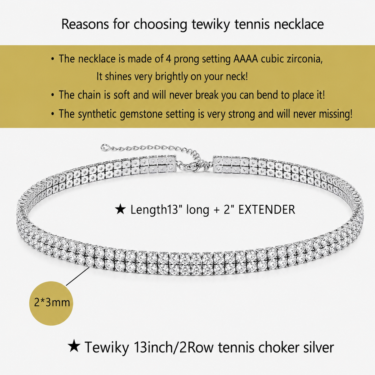 Sparkling Double-Layer Tennis Necklace