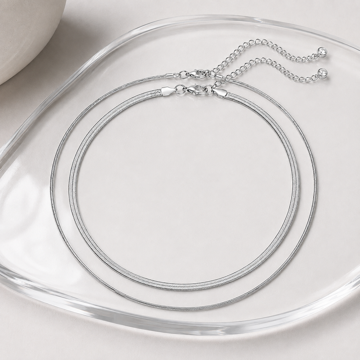 Layered Flat Snake Chain Necklace
