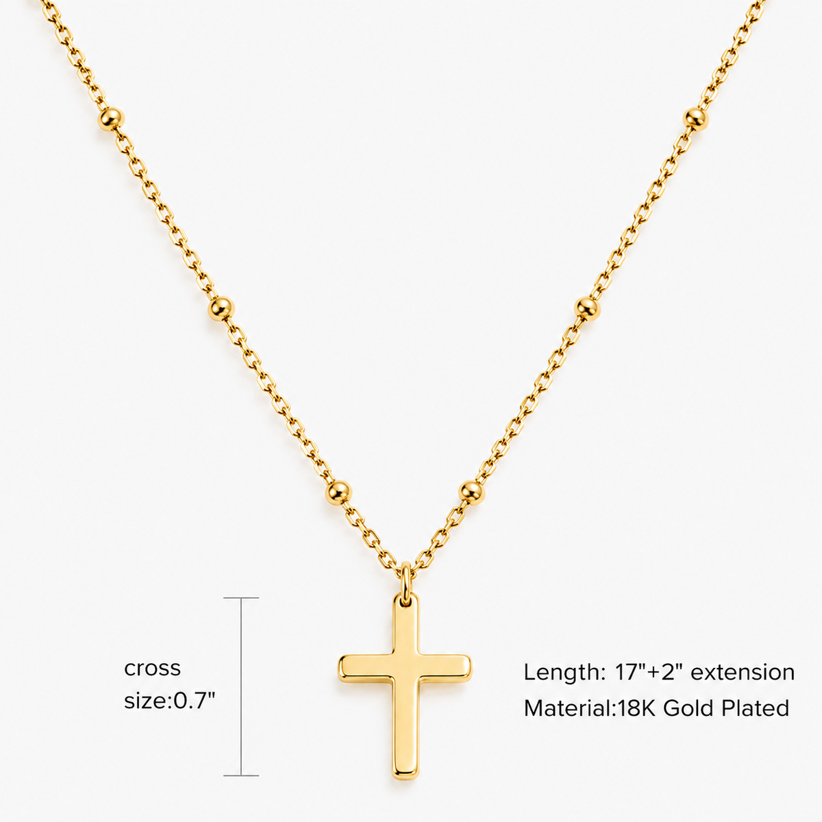 Minimalist Cross Pendant Necklace