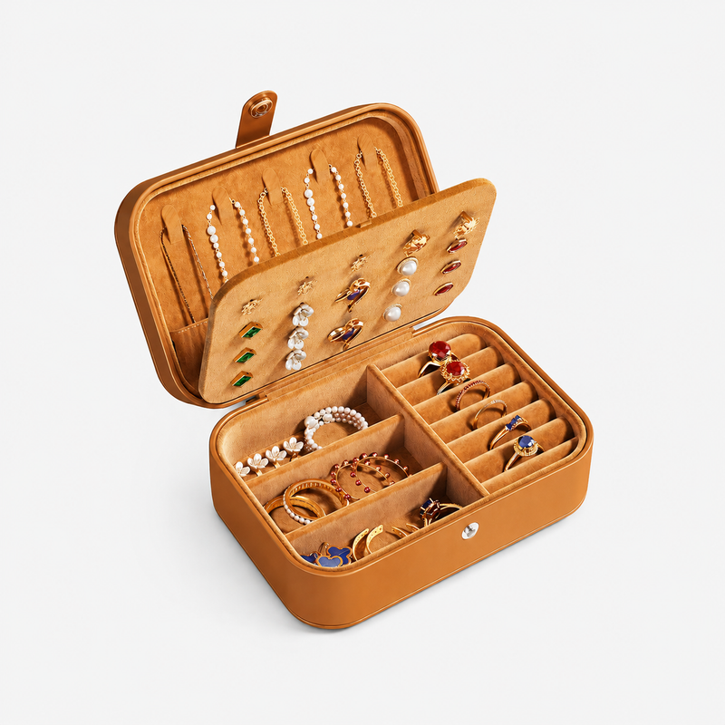Luxury Jewelry Box Organizer – Portable Travel Case for Earrings, Rings & Necklaces