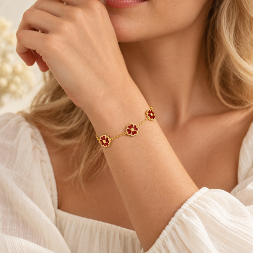 Gold Four-Leaf Clover Bracelet