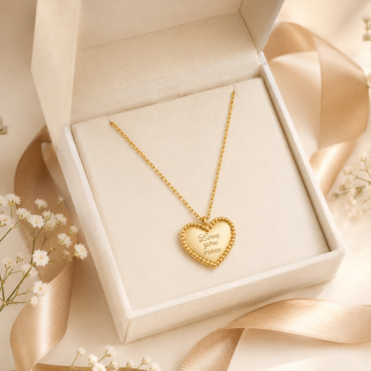 Love Mom Heart Necklace