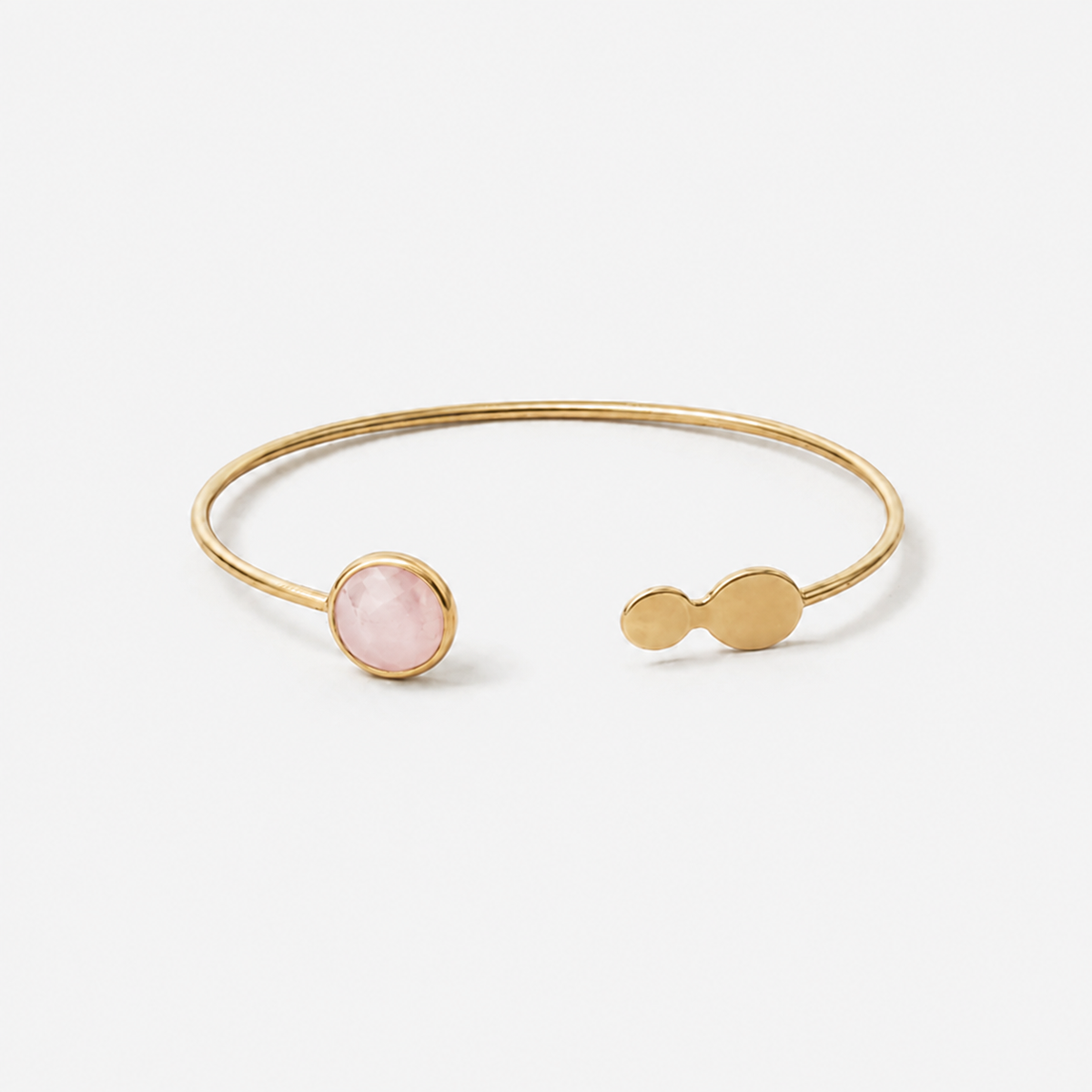 Aqua Chalcedony Gold Cuff Bracelet | TEWIKY