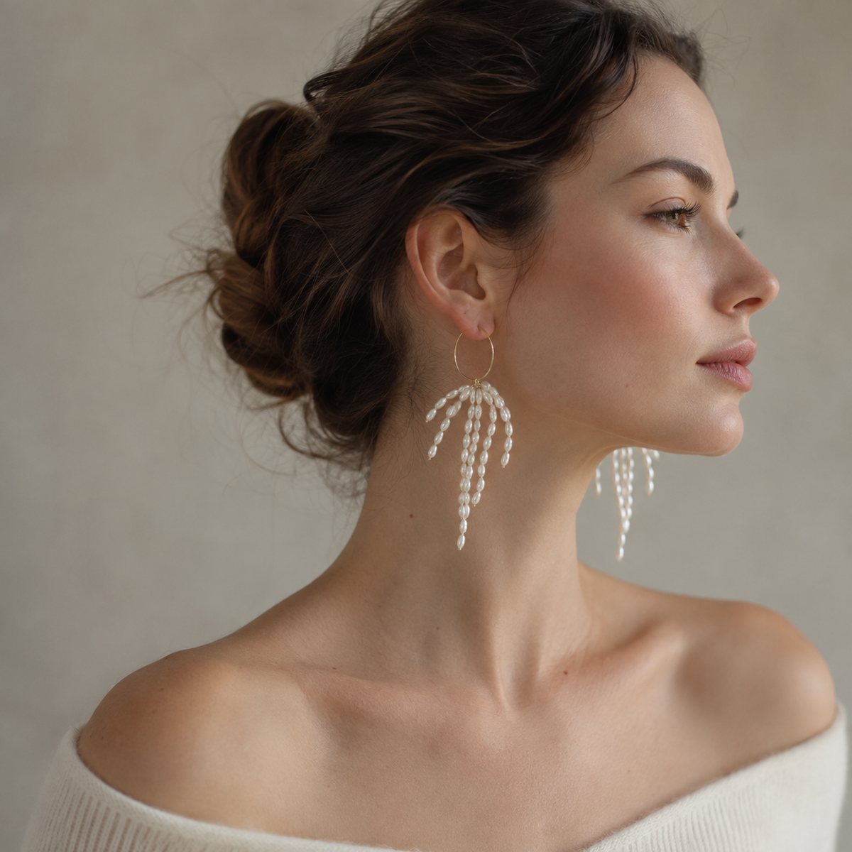 Baroque Pearl Cascade Tassel Earrings
