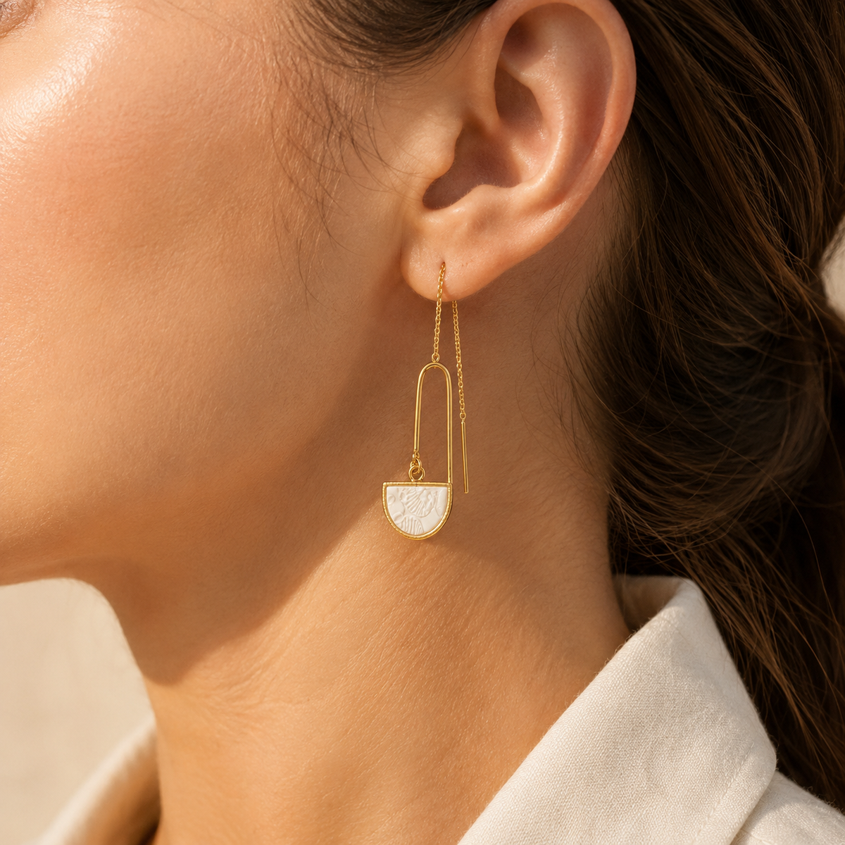 Cherry Blossom Threader Earrings