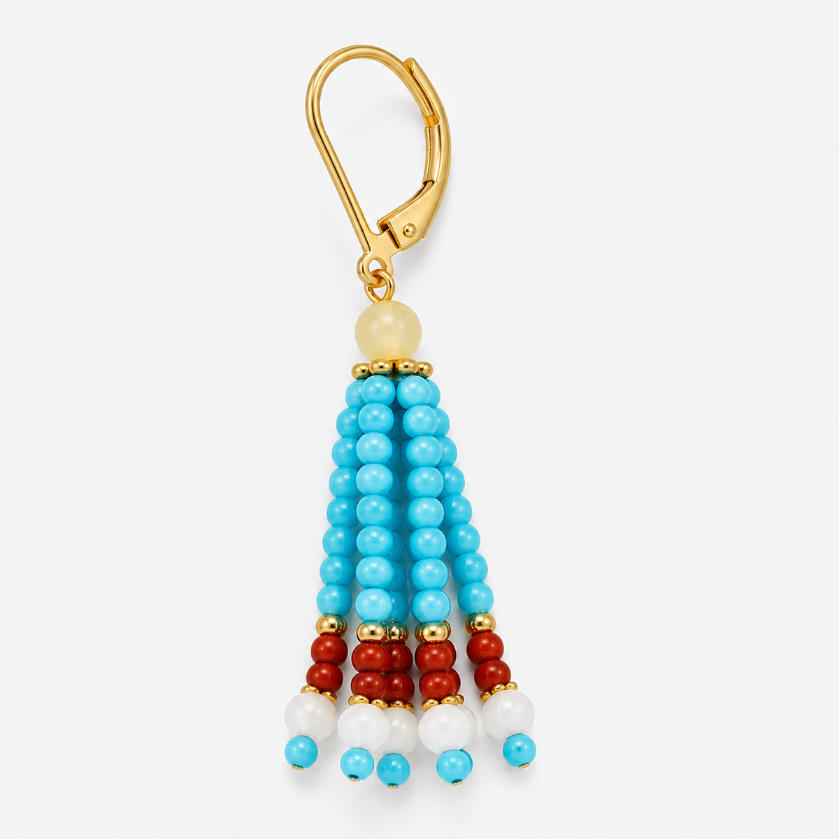 Turquoise & Shell Tassel Earrings